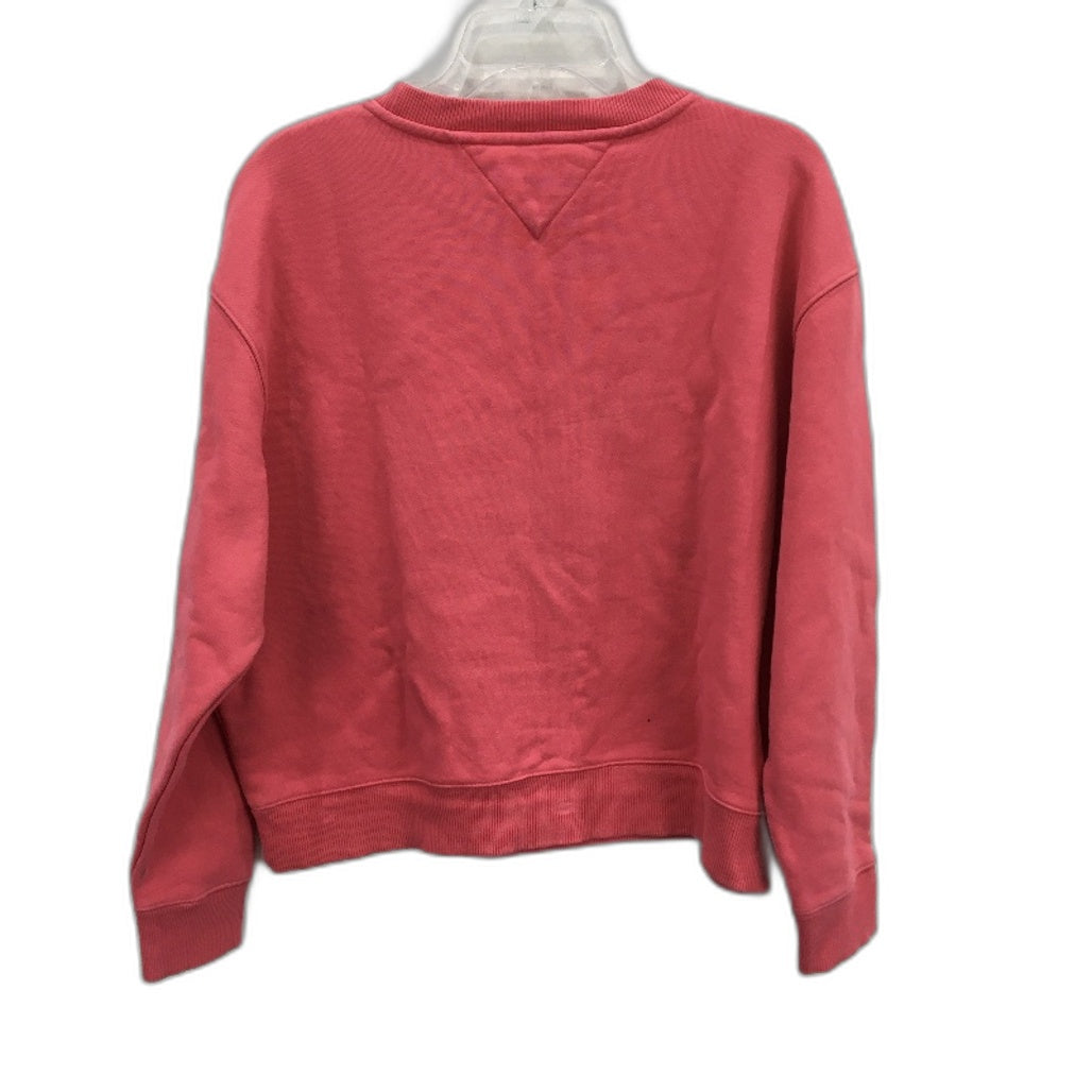 Tommy Jeans Logo Relaxed Fit Tulip Pink Cotton Sweatshirt Ladies Size Medium
