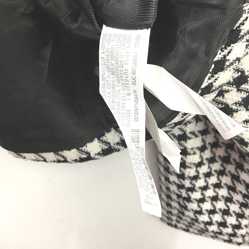 ZARA Houndstooth Black and White Cropped Blazer Jacket Ladies Size Medium