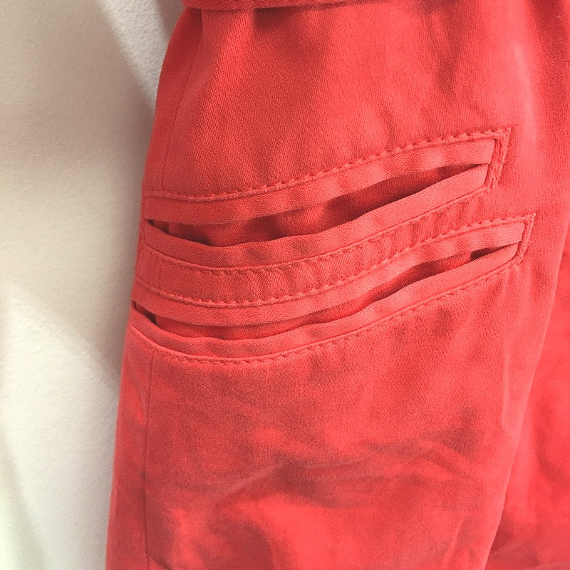 Ted Baker Stripe Lining Button Detail Red Belted Trench Coat Ladies Size 0