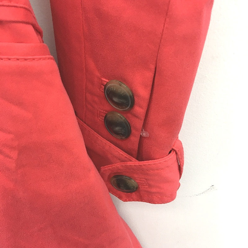 Ted Baker Stripe Lining Button Detail Red Belted Trench Coat Ladies Size 0