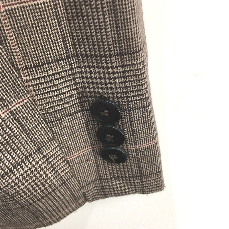 Forcast Double Breasted Mocha Brown Plaid Blazer Jacket Ladies Size AU 8