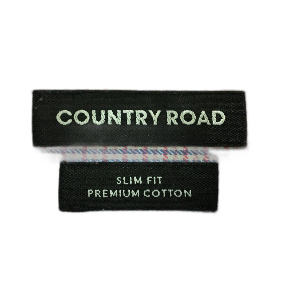 Country Road Slim Fit Premium Cotton Plaid Casual Shirt Mens Size 39/S