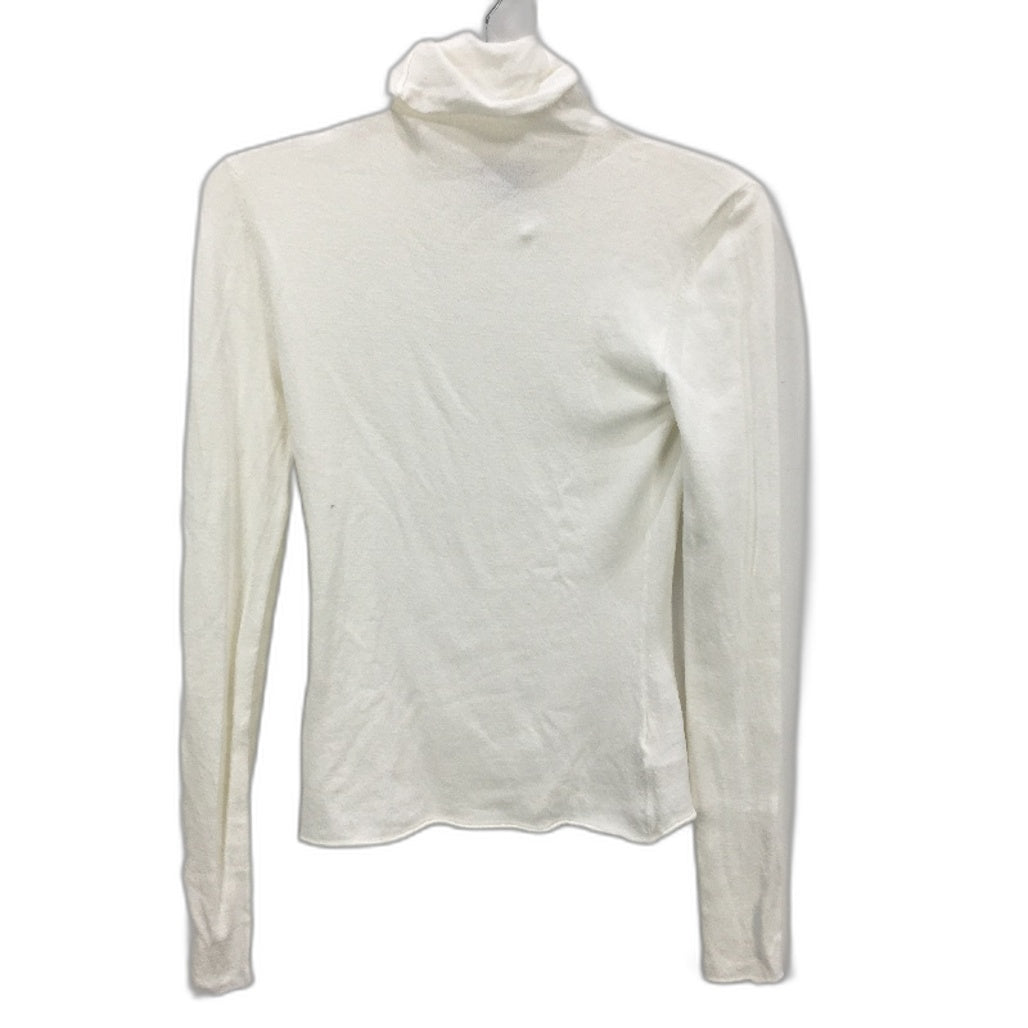 Max&Co Thin Stretch White Long Sleeve Turtleneck Top Ladies Size Medium