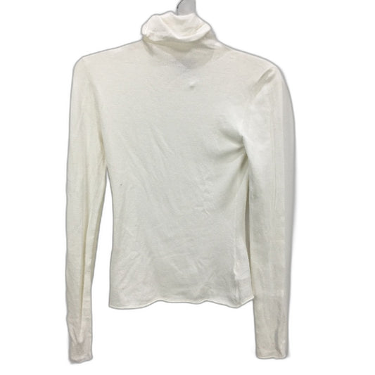 Max&Co Thin Stretch White Long Sleeve Turtleneck Top Ladies Size Medium