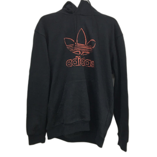 Adidas Trefoil Sketch Logo Black Fleece Pullover Hoodie Mens Size Large