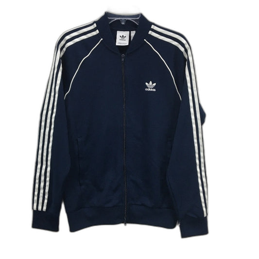 Adidas Trefoil Navy White Stripe Tracksuit Zip Up Jacket Mens Size Medium