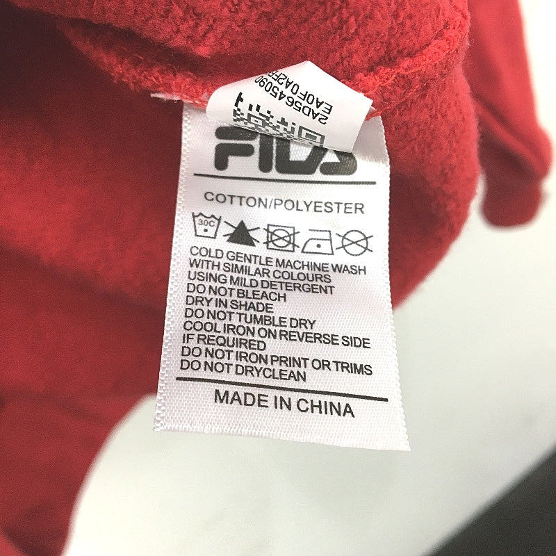 Fila Embroidered Logo Crew Neck Red Fleece Sweatshirt Ladies Size AU 16