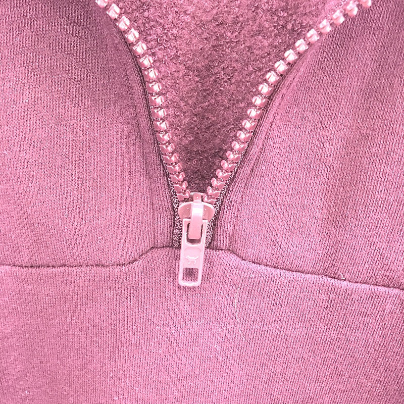 Victoria's Secret Pink Quarter Zip Burgundy Fleece Sweatshirt Ladies Size Small