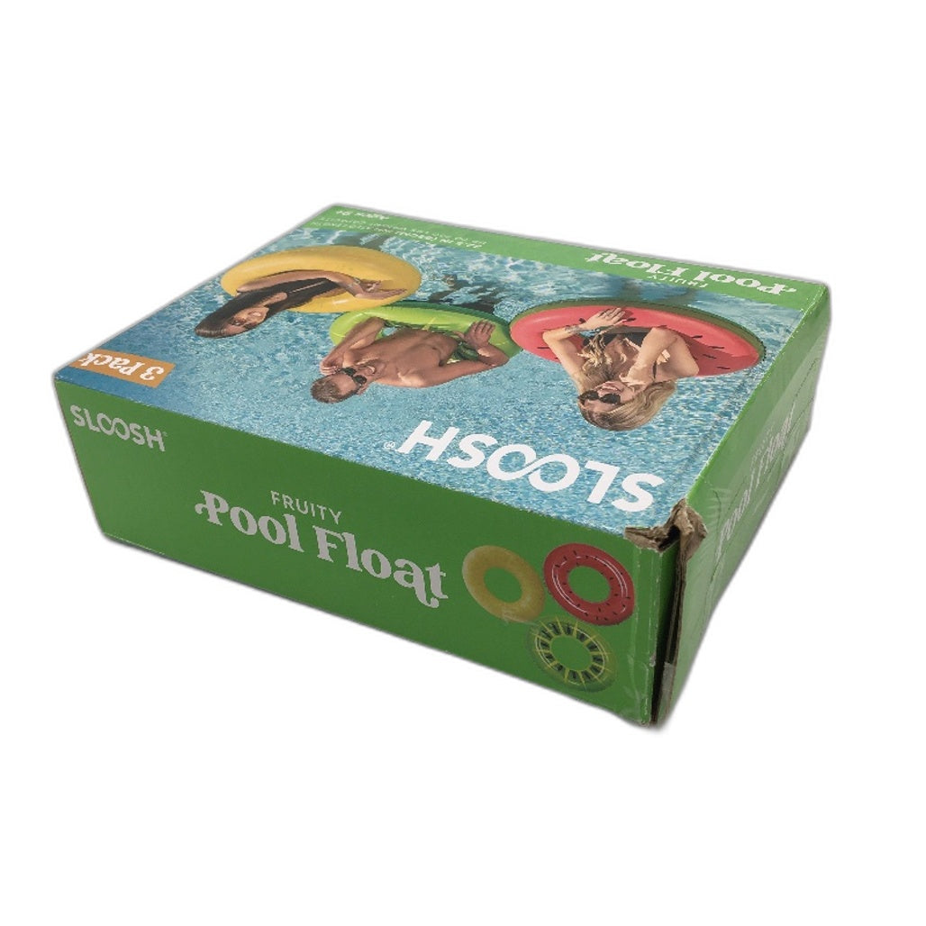 SLOOSH 3 Piece 32.5 Inch Fruity Swim Rings Pool Float for Ages 9 Plus NEW