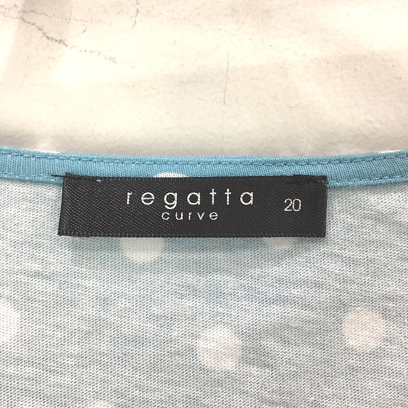 Regatta Curve Turquoise White Polka Dot Flounce Sleeve Top Ladies Size 20