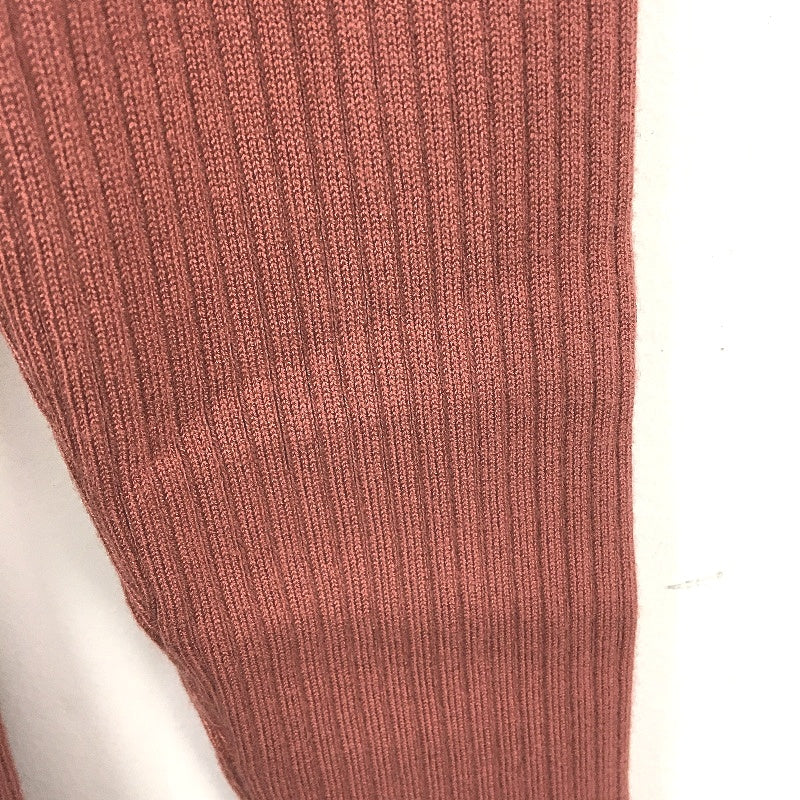 Basque Ribbed Knit Round Neck Stretch Brick Red Sweater Ladies Size AU 10