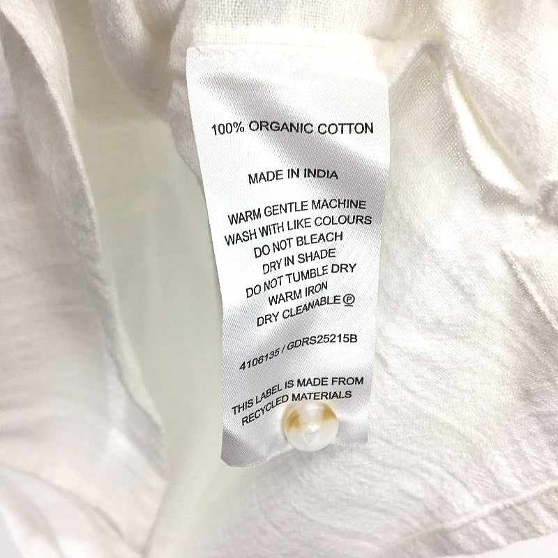 Grab Denim Cheesecloth White Ruffle Sleeve Cotton Blouse Ladies Size 10 NEW