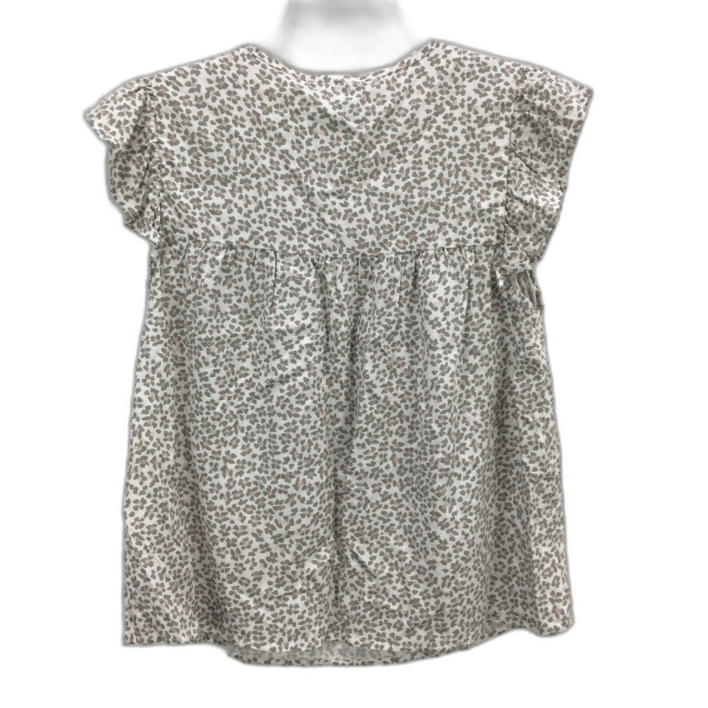 Grab Denim European Linen Flutter Sleeve Floral White Top Ladies Size 10 NEW