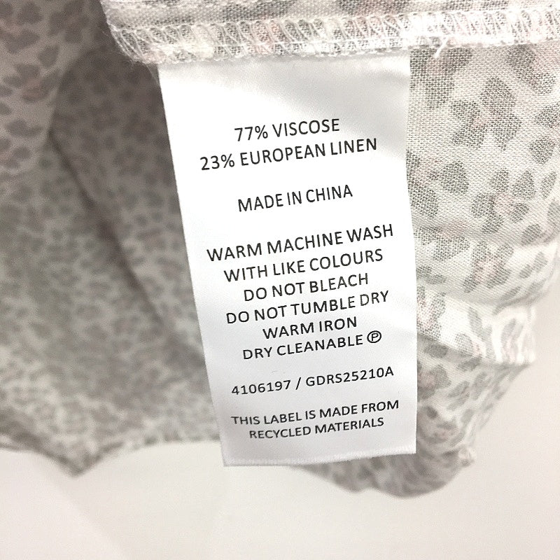 Grab Denim European Linen Flutter Sleeve Floral White Top Ladies Size 10 NEW