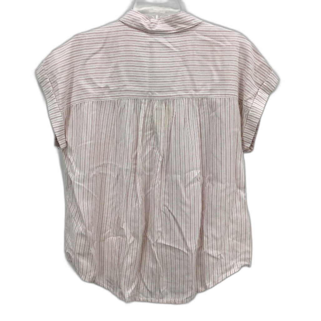 Grab Denim Eco Short Sleeve Dusty Pink White Stripe Shirt Ladies Size 10 NEW