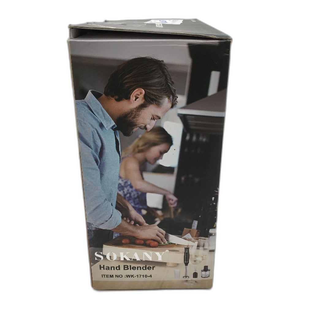 SOKANY WK-1710-4 4 in 1 500W 2 Speed Quiet Stainless Steel Hand Blender NEW