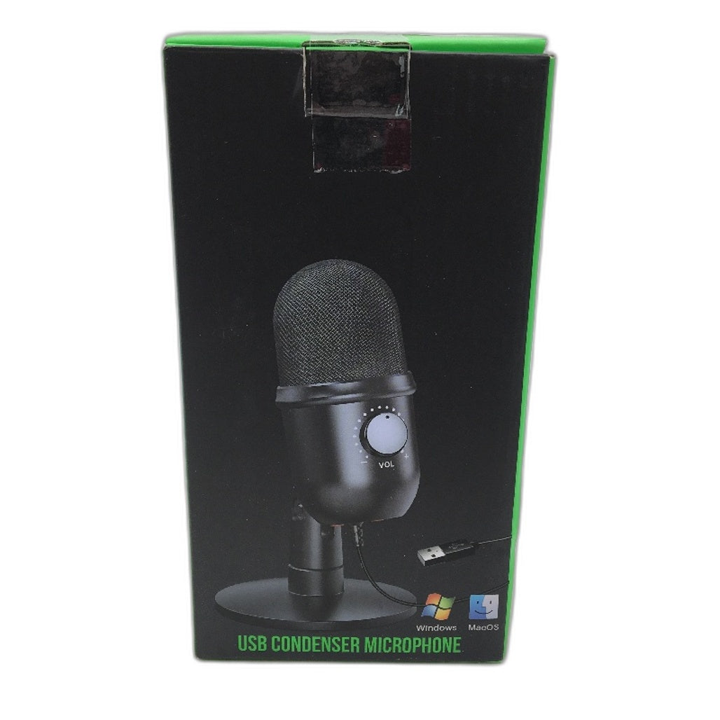 Plug and Play Noise Reduction Black USB Gaming Condenser Microphone NEW