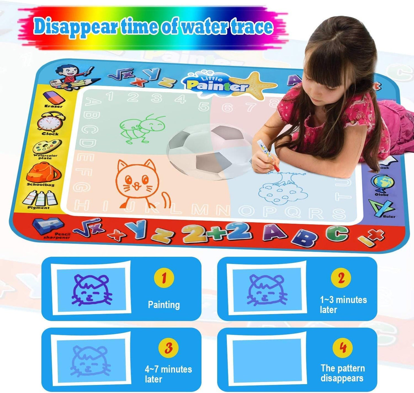 Alago Water Activated Drawing Doodle Mat Kids Colouring Pad Ages 3+ NEW