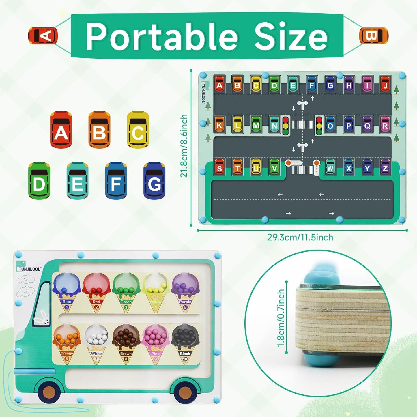 TUNJILOOL 2in1 Educational & Learning Magnetic Color & Number Maze Board DEMO