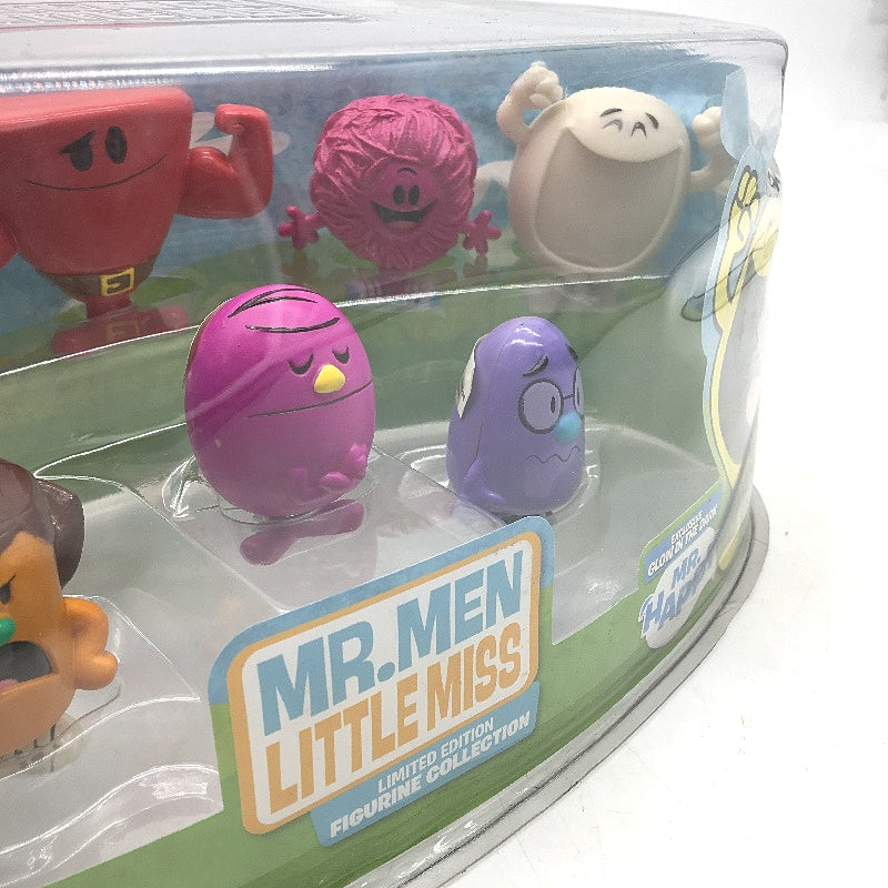 Mr. Men Little Miss 8Pce Figurine Collection #3 Glow In The Dark Mr Happy NEW