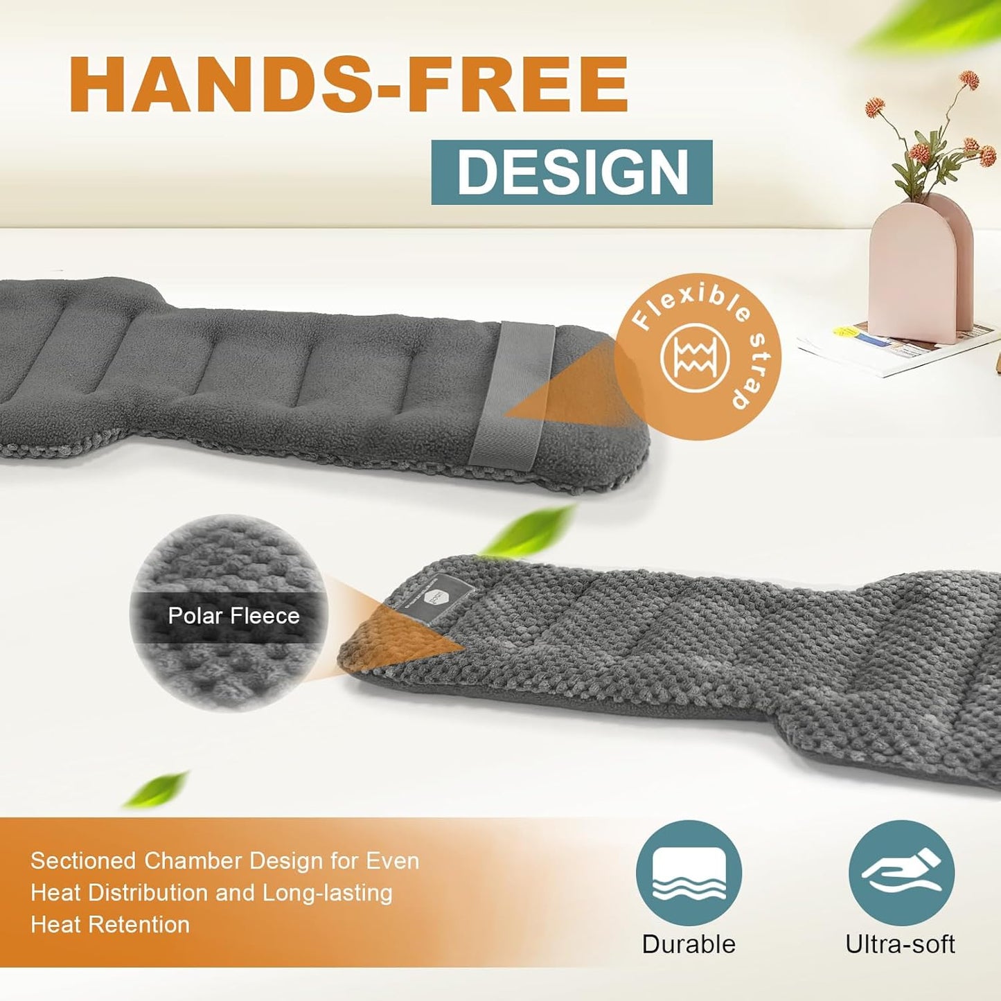 Uncn Grey Microwavable Heated Fleece Neck & Shoulder Weighted Wrap  NEW