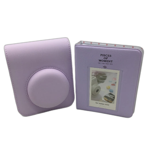 Caiyoule Lilac Instax Camera Case With Shoulder Srap & Mini Photo Album NEW