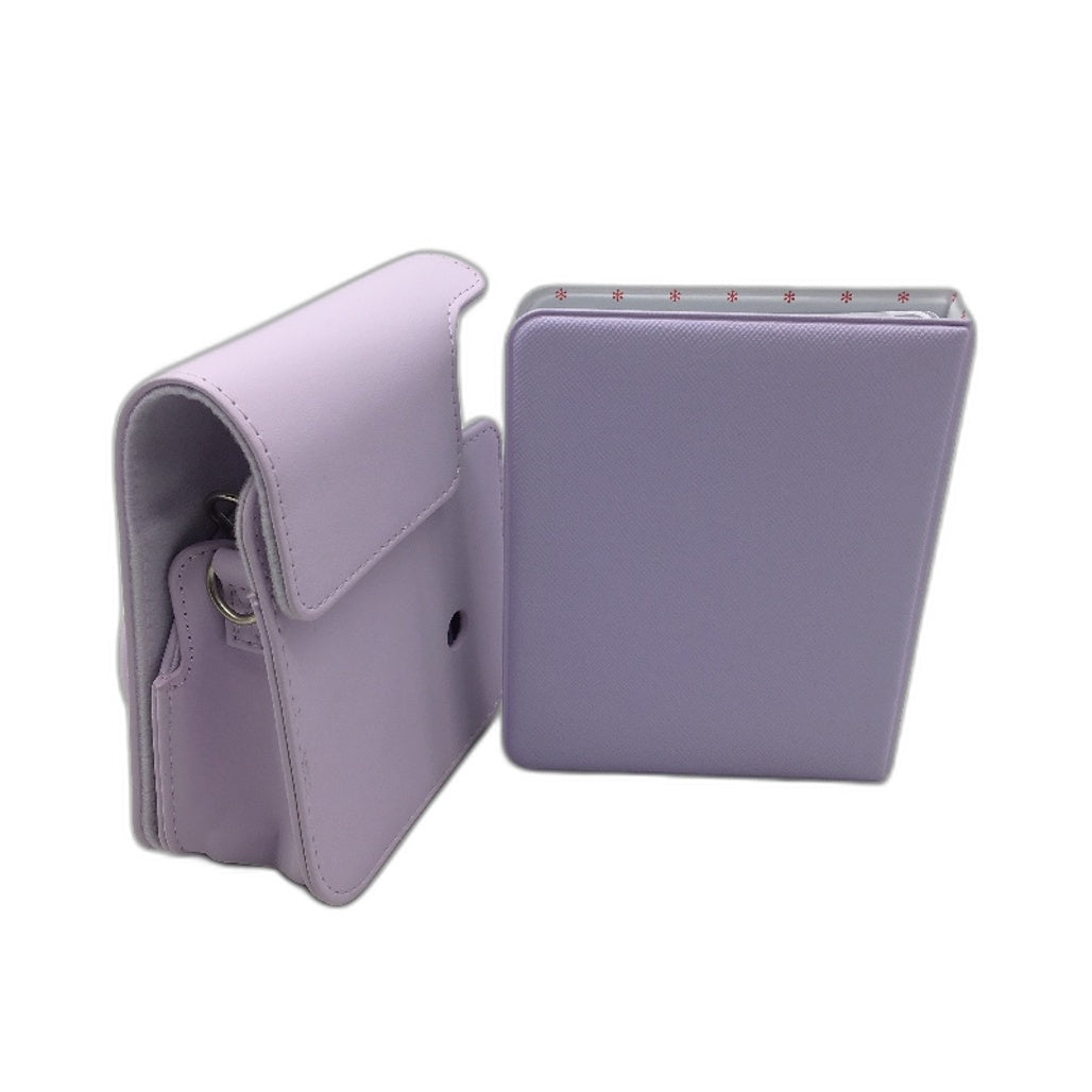 Caiyoule Lilac Instax Camera Case With Shoulder Srap & Mini Photo Album NEW