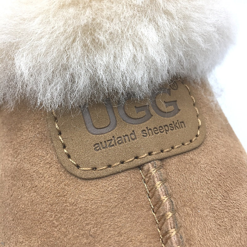 UGG Sheepskin Chesnut Thick Sole Suff Platfrom Slippers Ladies Size 7 EUR 38 NEW