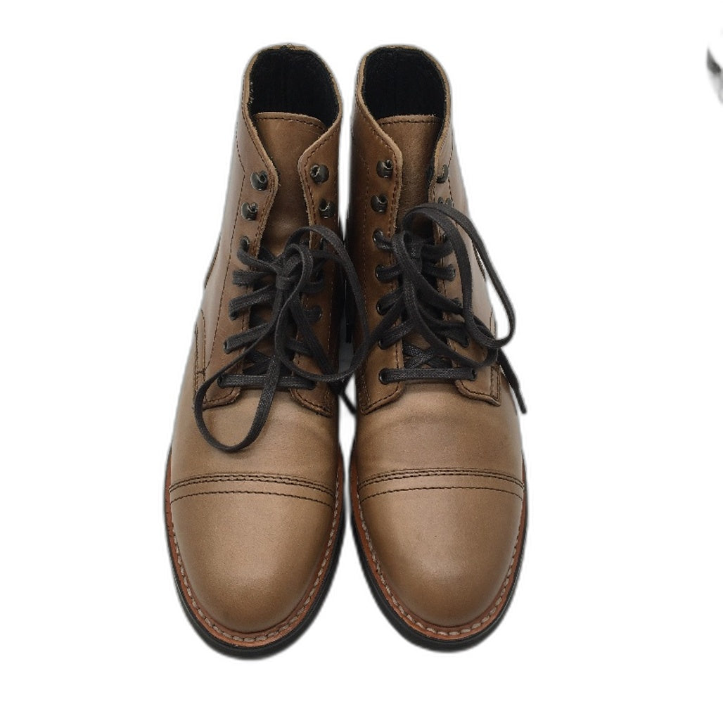 Thursday Boot Company Tan Brown Leather Captain Lace Up Boots Mens Sze US 8 DEMO