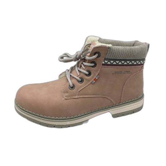 Qichen Rose Pink Faux Fur Lined Lace Up Outdoor Boots Ladies Size EU 40 NEW