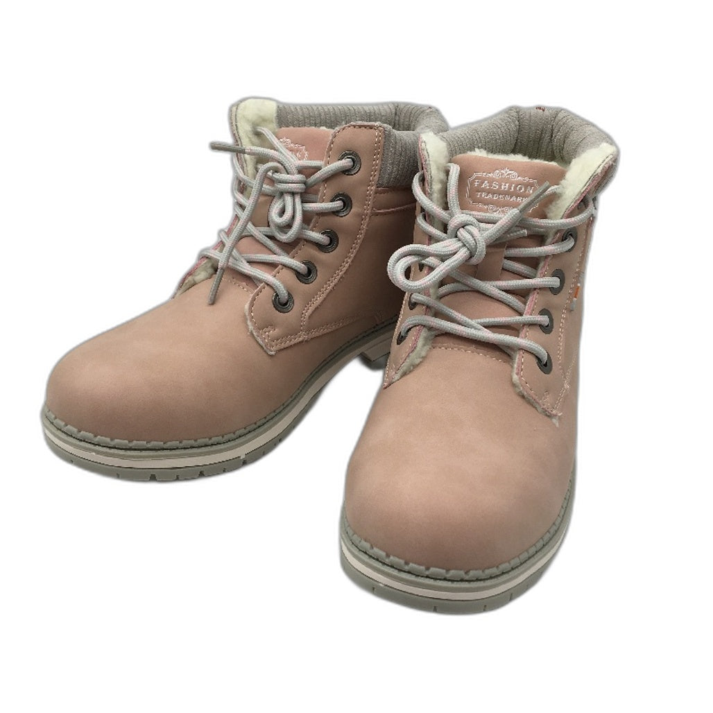 Qichen Rose Pink Faux Fur Lined Lace Up Outdoor Boots Ladies Size EU 40 NEW