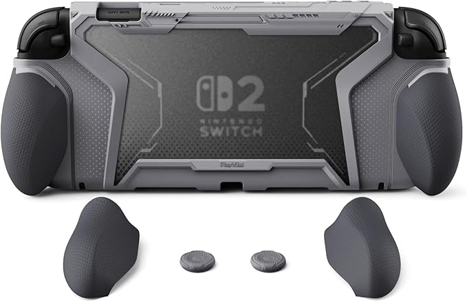 PlayVital Beyond Grip Dockable Ergonomic Grey Console Cover for Switch 2 NEW