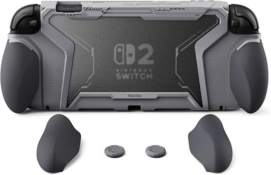 PlayVital Beyond Grip Dockable Ergonomic Grey Console Cover for Switch 2 NEW