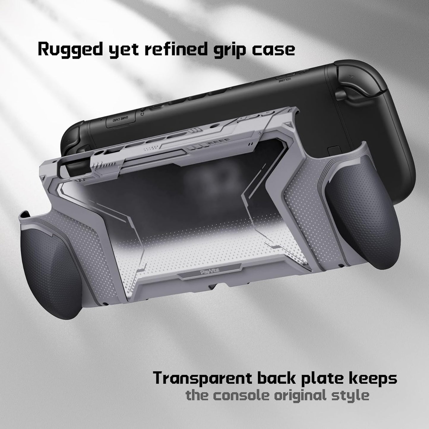 PlayVital Beyond Grip Dockable Ergonomic Grey Console Cover for Switch 2 NEW