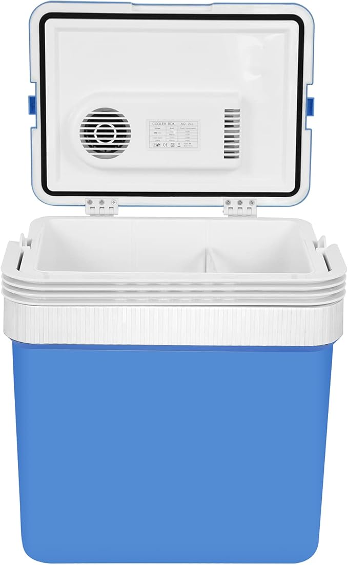 24L 12V Portable Mini Thermoelectric Travel Car Camping Cooler in Blue NEW