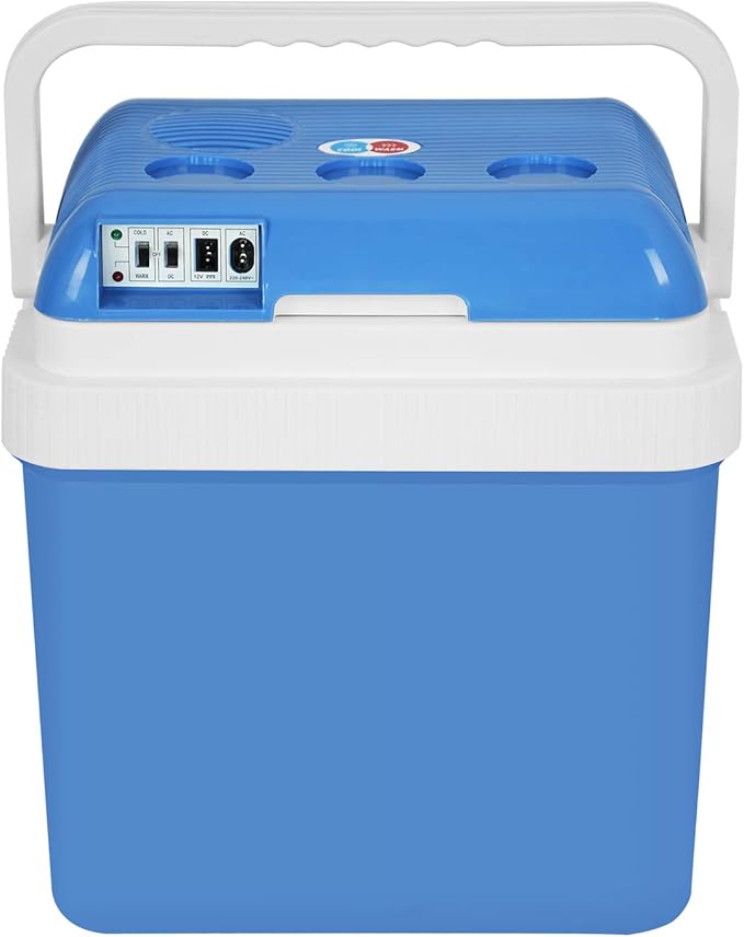24L 12V Portable Mini Thermoelectric Travel Car Camping Cooler in Blue NEW