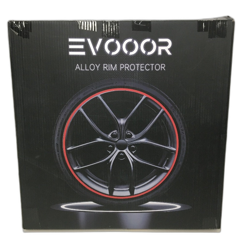 EVOOOR 19 Inch Automative Alloy Wheel Rim Protector Trim Ring in Bright Red DEMO