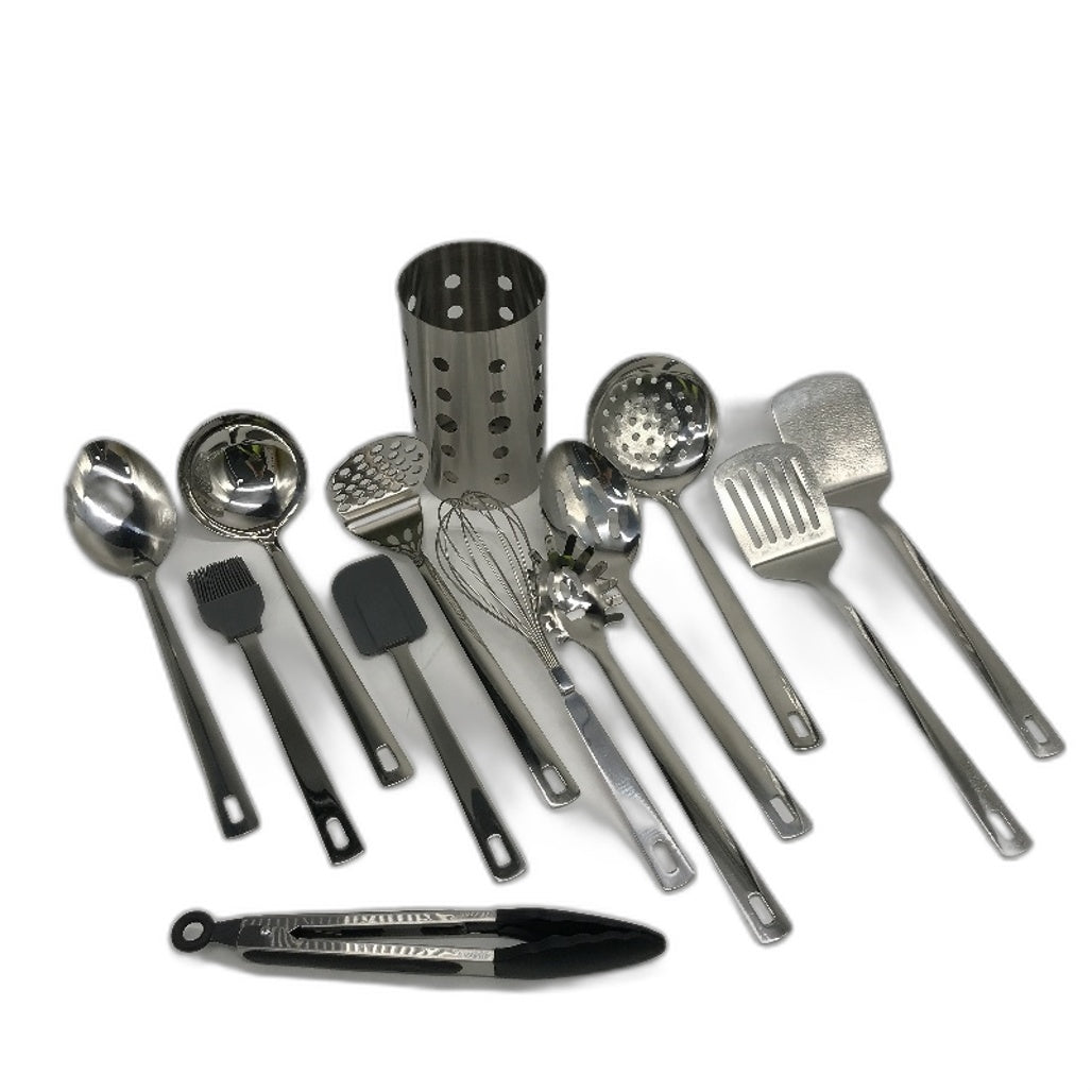 13 Piece Stainless Steel Silver Non Stick Kitchen Cooking Utensil Set NEW