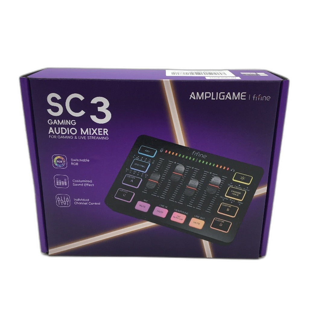 Fifine SC3 Channel Control Gaming Audio Mixer with XLR Microphone Interface DEMO