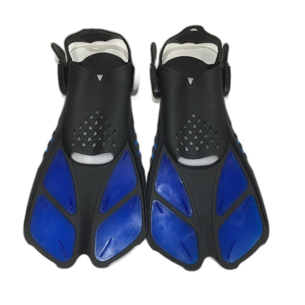 Adjustable Buckled Open Heel Swim Snorkel Blue Swimming Fins Size S/M NEW