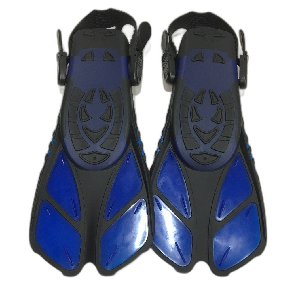 Adjustable Buckled Open Heel Swim Snorkel Blue Swimming Fins Size S/M NEW