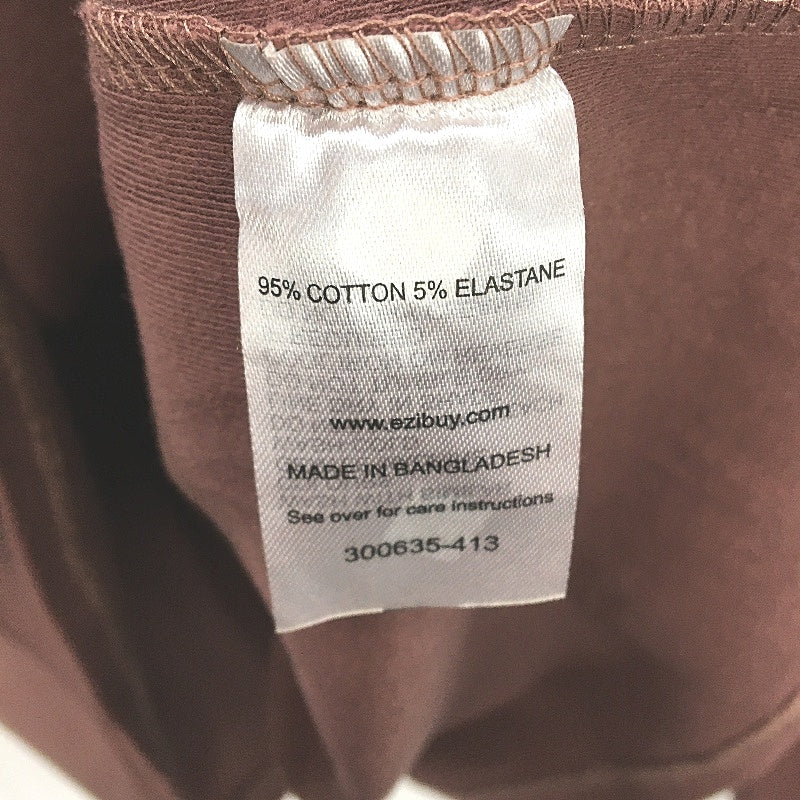 Capture Round Neck Long Sleeve Cotton Dusky Plum Rib Top Ladies Size 16 NEW