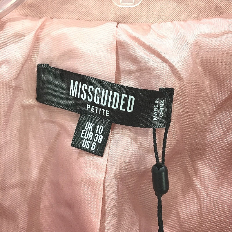Missguided Double Breasted Pink Fully Lined Blazer Jacket Ladies Size 10P NEW