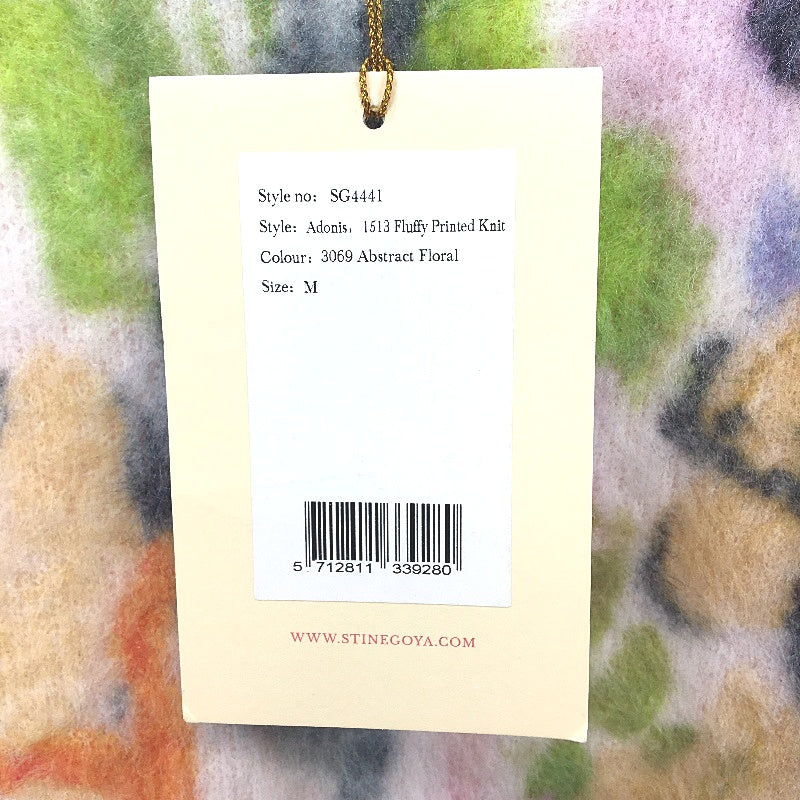 Stine Goya Adonis Abstract Floral Fluffy Knit Sweater Ladies Size Medium NEW