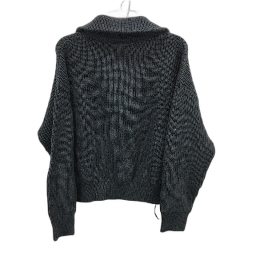 Subtitled Knitted High Neck Quarter Zip Grey Sweater Ladies Size Medium NEW