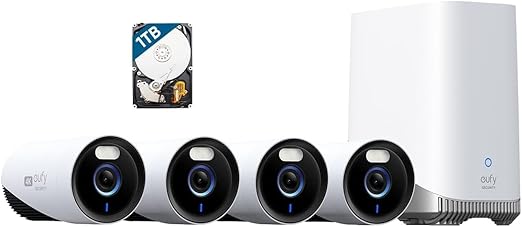 Eufy E330 24/7 Smart Protection Wired 4K Wifi Security 4 Piece Camera Kit DEMO