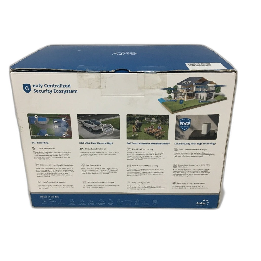 Eufy E330 24/7 Smart Protection Wired 4K Wifi Security 4 Piece Camera Kit DEMO