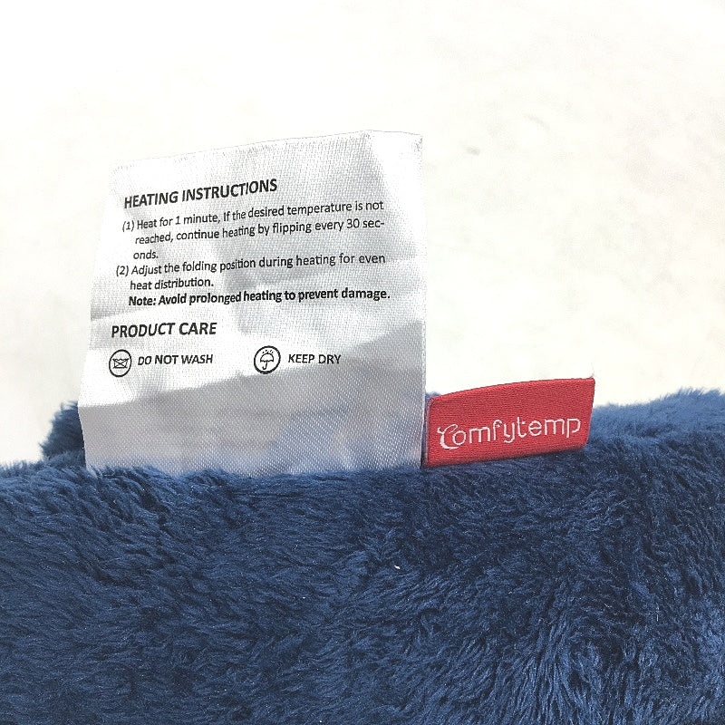 ComfyTemp Microwaveable Blue Soft Flannel Reusable Heating Pad 55x32cm NEW