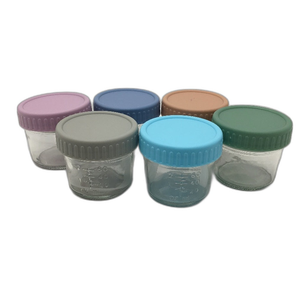 HJB VISSO 24pk 120 ml Glass Baby Food Containers with Airtight Screw Lids NEW