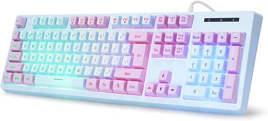 Huo Ji Wired LED Backlit USB Blue Purple Gaming Mechanical Keyboard NEW
